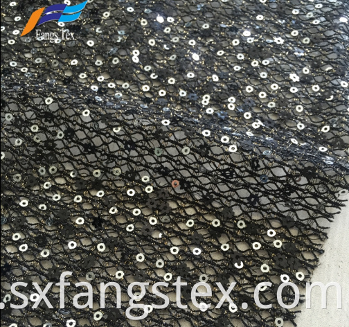 Nylon Polyester French Sequins Net Lace Dress Fabric